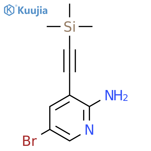 5-Bromo-3-((trimethylsilyl)ethynyl)pyridin-2-amine structure