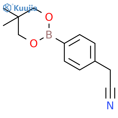 4-(5,5-Dimethyl-1,3,2-dioxaborinan-2-yl)phenylacetonitrile structure