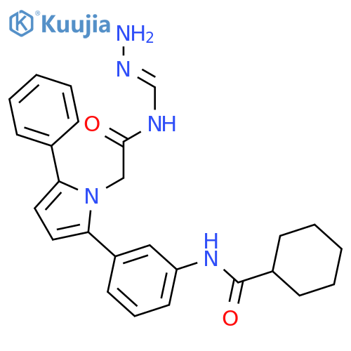 1H-Pyrrole-1-acetamide,N-(aminoiminomethyl)-2-[3-[(cyclohexylcarbonyl)amino]phenyl]-5-phenyl- structure