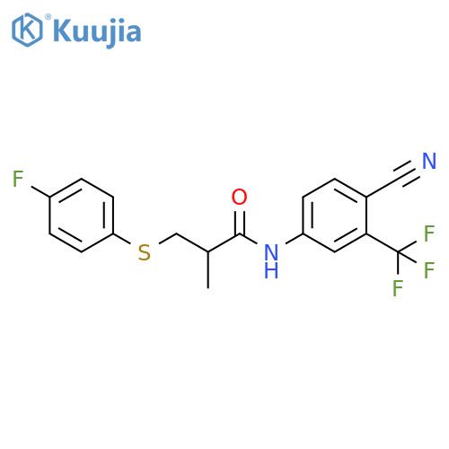 Propanamide, N-[4-cyano-3-(trifluoromethyl)phenyl]-3-[(4-fluorophenyl)thio]-2-methyl- structure