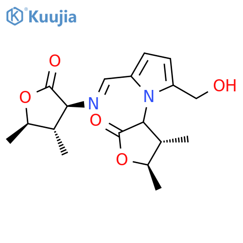(3S,4S,5R)-3-{[(E)-{1-[(3S,4S,5R)-4,5-dimethyl-2-oxotetrahydrofuran-3-yl]-5-(hydroxymethyl)-1H-pyrrol-2-yl}methylidene]amino}-4,5-dimethyldihydrofuran-2(3H)-one (non-preferred name) structure