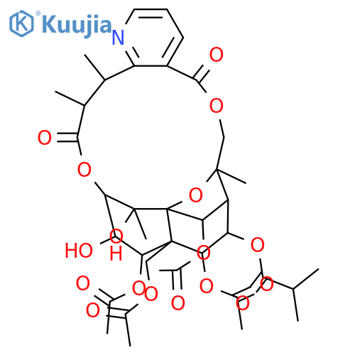 Per(deacyl)euojaponin; 8-O-(2-Methylpropanoyl), 1,6,9,14-tetra-Ac structure
