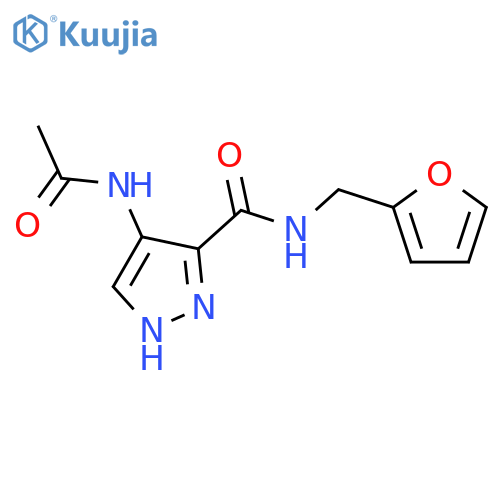 1H-Pyrazole-3-carboxamide, 4-(acetylamino)-N-(2-furanylmethyl)- structure
