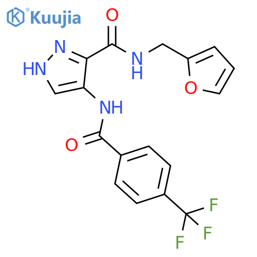 1H-Pyrazole-3-carboxamide,N-(2-furanylmethyl)-4-[[4-(trifluoromethyl)benzoyl]amino]- structure