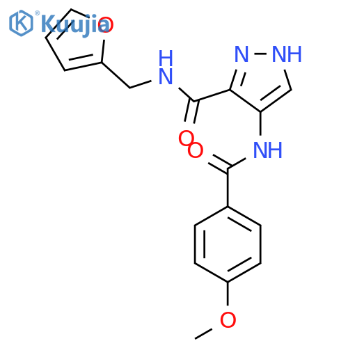 1H-Pyrazole-3-carboxamide,N-(2-furanylmethyl)-4-[(4-methoxybenzoyl)amino]- structure