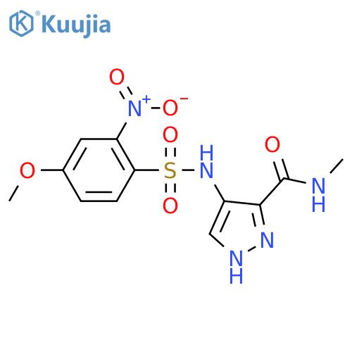 1H-Pyrazole-3-carboxamide,4-[[(4-methoxy-2-nitrophenyl)sulfonyl]amino]-N-methyl- structure