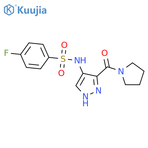 Pyrrolidine,1-[[4-[[(4-fluorophenyl)sulfonyl]amino]-1H-pyrazol-3-yl]carbonyl]- structure