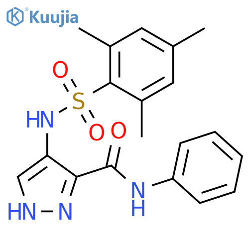 1H-Pyrazole-3-carboxamide,N-phenyl-4-[[(2,4,6-trimethylphenyl)sulfonyl]amino]- structure