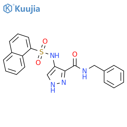 1H-Pyrazole-3-carboxamide,4-[(1-naphthalenylsulfonyl)amino]-N-(phenylmethyl)- structure