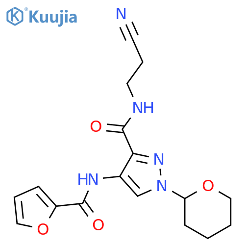 1H-Pyrazole-3-carboxamide,N-(2-cyanoethyl)-4-[(2-furanylcarbonyl)amino]-1-(tetrahydro-2H-pyran-2-yl)- structure