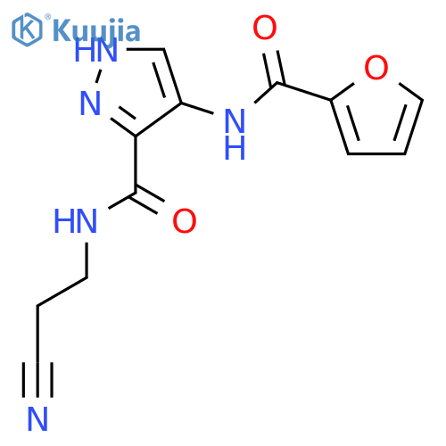 1H-Pyrazole-3-carboxamide,N-(2-cyanoethyl)-4-[(2-furanylcarbonyl)amino]- structure