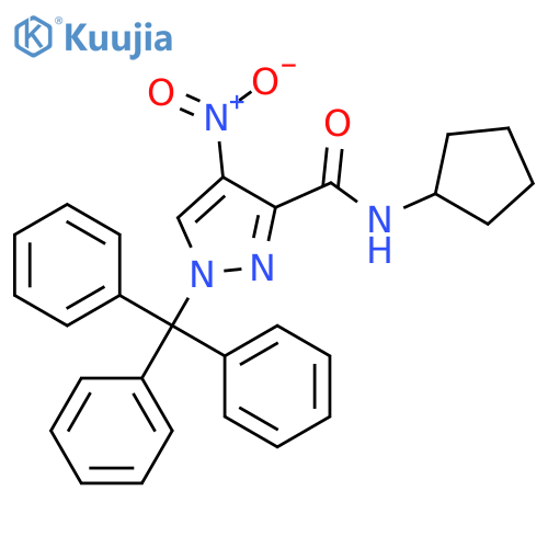 1H-Pyrazole-3-carboxamide, N-cyclopentyl-4-nitro-1-(triphenylmethyl)- structure