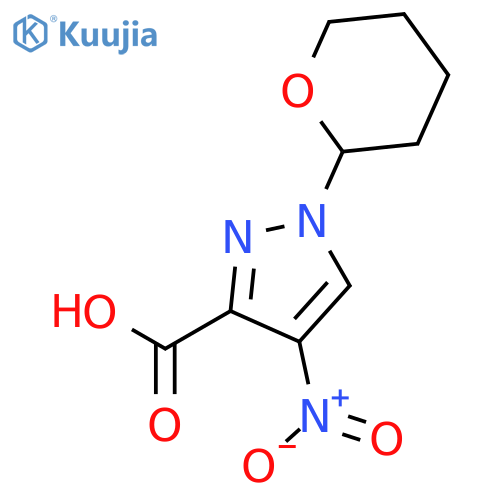 1H-Pyrazole-3-carboxylic acid, 4-nitro-1-(tetrahydro-2H-pyran-2-yl)- structure