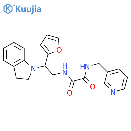 N-2-(2,3-dihydro-1H-indol-1-yl)-2-(furan-2-yl)ethyl-N'-(pyridin-3-yl)methylethanediamide structure