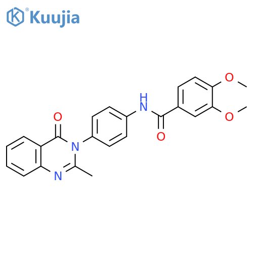 3,4-dimethoxy-N-4-(2-methyl-4-oxo-3,4-dihydroquinazolin-3-yl)phenylbenzamide structure