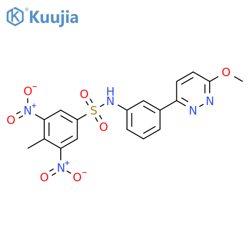 N-3-(6-methoxypyridazin-3-yl)phenyl-4-methyl-3,5-dinitrobenzene-1-sulfonamide structure