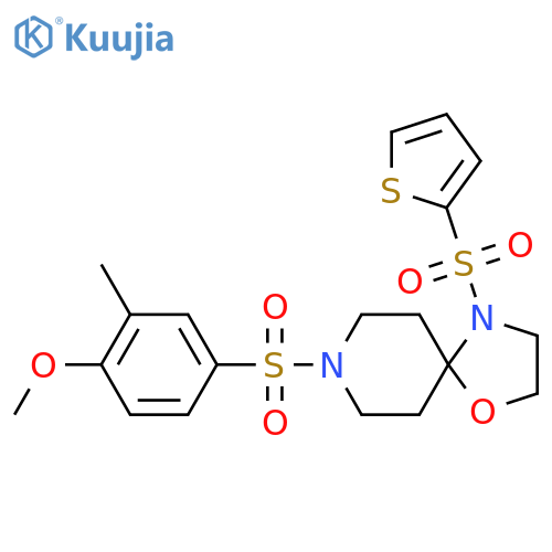 8-(4-methoxy-3-methylbenzenesulfonyl)-4-(thiophene-2-sulfonyl)-1-oxa-4,8-diazaspiro4.5decane structure