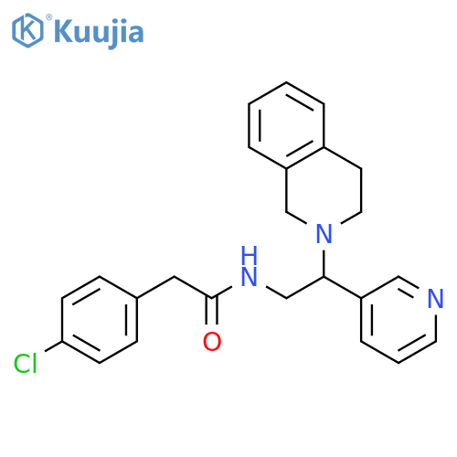 2-(4-chlorophenyl)-N-2-(pyridin-3-yl)-2-(1,2,3,4-tetrahydroisoquinolin-2-yl)ethylacetamide structure