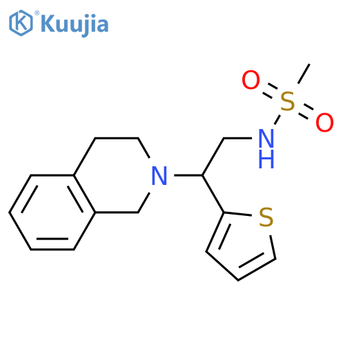 N-2-(1,2,3,4-tetrahydroisoquinolin-2-yl)-2-(thiophen-2-yl)ethylmethanesulfonamide structure