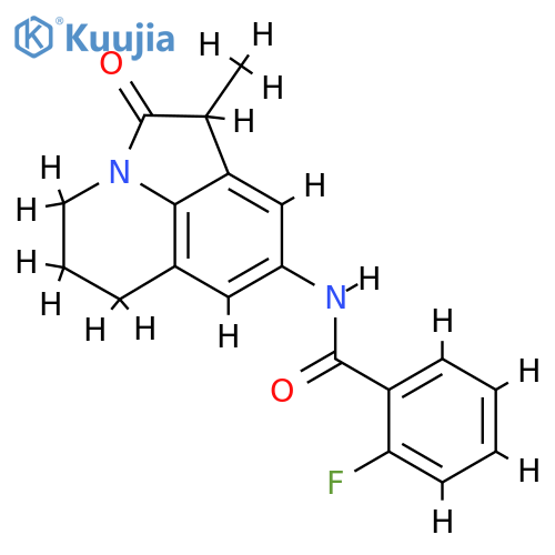 2-fluoro-N-{3-methyl-2-oxo-1-azatricyclo6.3.1.0^{4,12}dodeca-4,6,8(12)-trien-6-yl}benzamide structure