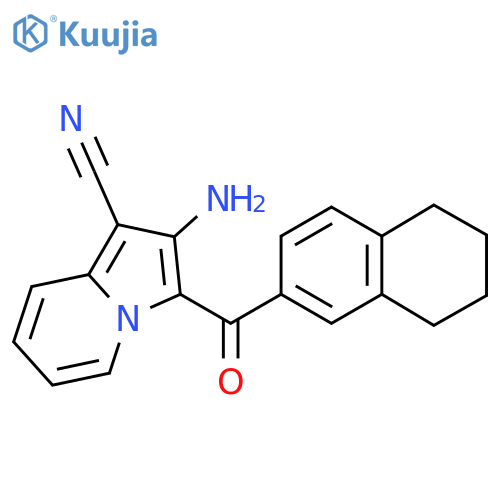 2-Amino-3-(5,6,7,8-tetrahydronaphthalene-2-carbonyl)indolizine-1-carbonitrile structure