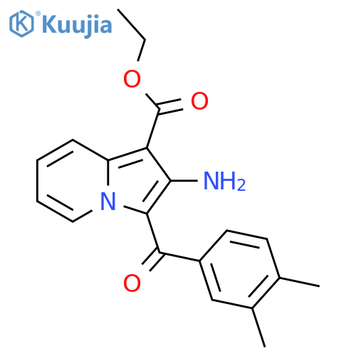 Ethyl 2-amino-3-(3,4-dimethylbenzoyl)indolizine-1-carboxylate structure