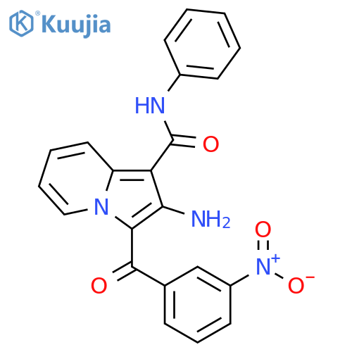 2-amino-3-(3-nitrobenzoyl)-N-phenylindolizine-1-carboxamide structure