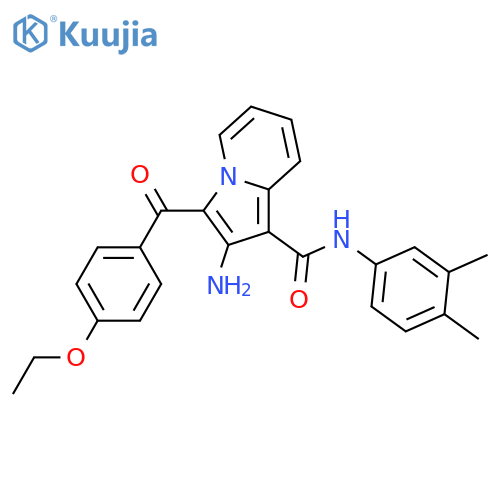 2-amino-N-(3,4-dimethylphenyl)-3-(4-ethoxybenzoyl)indolizine-1-carboxamide structure