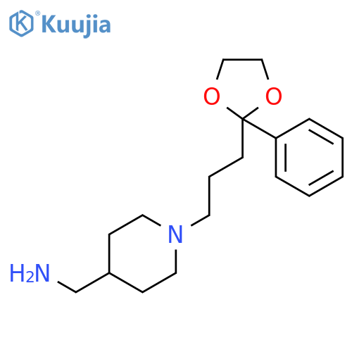 4-Piperidinemethanamine, 1-[3-(2-phenyl-1,3-dioxolan-2-yl)propyl]- structure