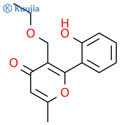 4H-Pyran-4-one, 3-(ethoxymethyl)-2-(2-hydroxyphenyl)-6-methyl- structure