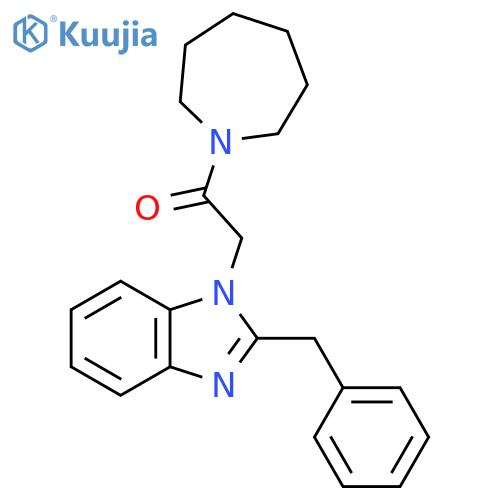 1-(azepan-1-yl)-2-(2-benzyl-1H-1,3-benzodiazol-1-yl)ethan-1-one structure