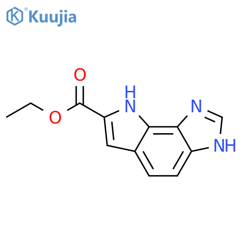 Pyrrolo[2,3-e]benzimidazole-7-carboxylic acid, 1,8-dihydro-, ethyl ester structure