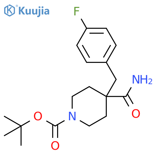 tert-butyl4-carbamoyl-4-(4-fluorobenzyl)piperidine-1-carboxylate-B28079 structure