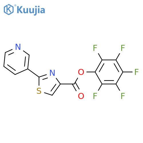 4-Thiazolecarboxylicacid, 2-(3-pyridinyl)-, 2,3,4,5,6-pentafluorophenyl ester structure