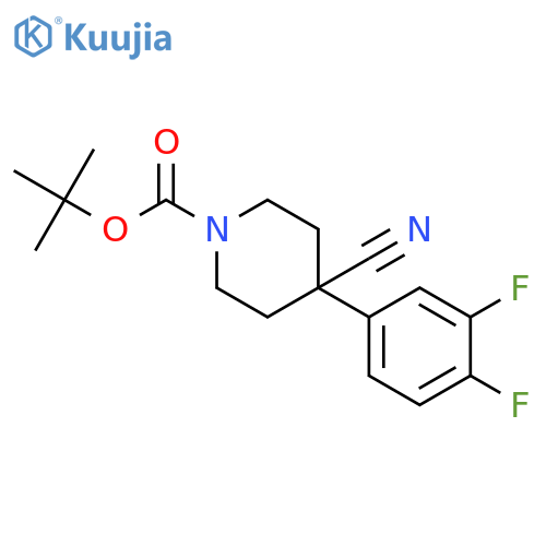Tert-butyl 4-cyano-4-(3,4-difluorophenyl)piperidine-1-carboxylate structure