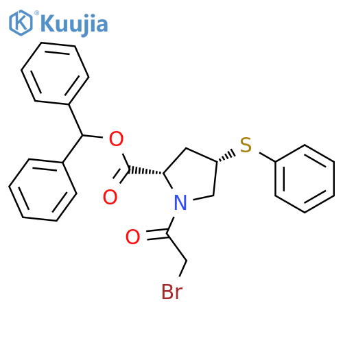 L-PROLINE, 1-(BROMOACETYL)-4-(PHENYLTHIO)-, DIPHENYLMETHYL ESTER, CIS- structure