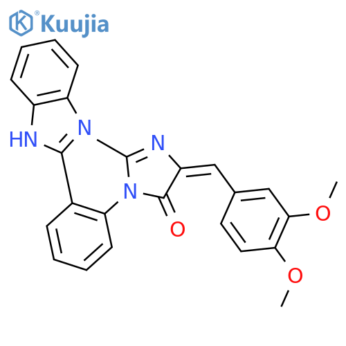 (5Z)-3-[2-(1H-benzimidazol-2-yl)phenyl]-5-[(3,4-dimethoxyphenyl)methylidene]-2-methyl-3,5-dihydro-4H-imidazol-4-one structure