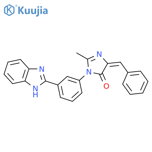 (5Z)-3-[3-(1H-benzimidazol-2-yl)phenyl]-2-methyl-5-(phenylmethylidene)-3,5-dihydro-4H-imidazol-4-one structure