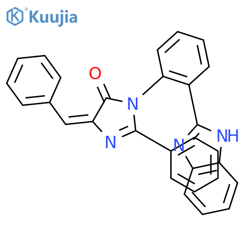 4H-Imidazol-4-one,3-[2-(1H-benzimidazol-2-yl)phenyl]-3,5-dihydro-2-phenyl-5-(phenylmethylene)- structure