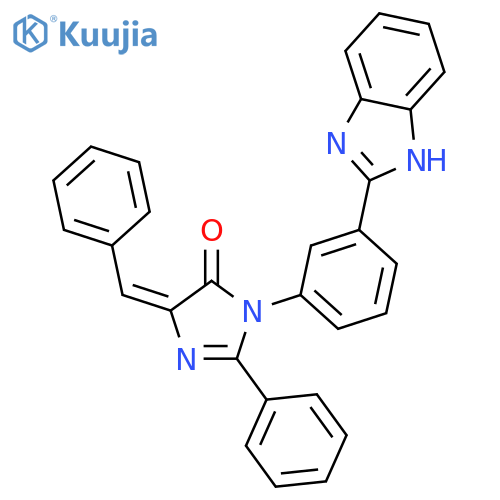 4H-Imidazol-4-one,3-[3-(1H-benzimidazol-2-yl)phenyl]-3,5-dihydro-2-phenyl-5-(phenylmethylene)- structure