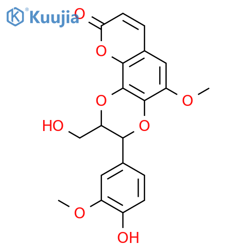 (2S,3S)-2,3-dihydro-3-(4-hydroxy-3-methoxyphenyl)-2-(hydroxymethyl)-5-methoxy-9H-[1,4]dioxino[2,3-h]chromen-9-one structure