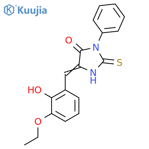 5-(3-Ethoxy-2-hydroxybenzylidene)-2-mercapto-3-phenyl-3,5-dihydro-4H-imidazol-4-one structure