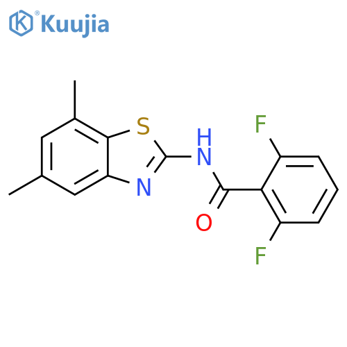 N-(5,7-dimethyl-1,3-benzothiazol-2-yl)-2,6-difluorobenzamide structure