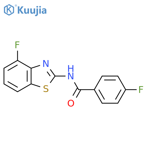 4-fluoro-N-(4-fluoro-1,3-benzothiazol-2-yl)benzamide structure