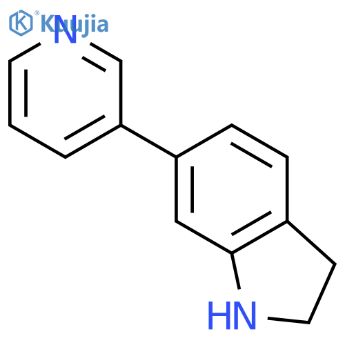 1H-Indole, 2,3-dihydro-6-(3-pyridinyl)- structure