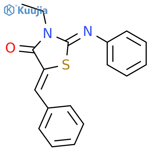 4-Thiazolidinone, 3-ethyl-2-(phenylimino)-5-(phenylmethylene)- structure