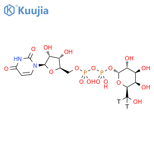 Uridine 5'-(trihydrogendiphosphate), P'-(a-D-galactopyranosyl-6,6-C-t2) ester (9CI) structure