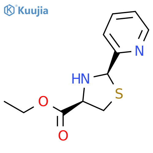 4-THIAZOLIDINECARBOXYLIC ACID, 2-(2-PYRIDINYL)-, ETHYL ESTER, (2R-CIS)- structure
