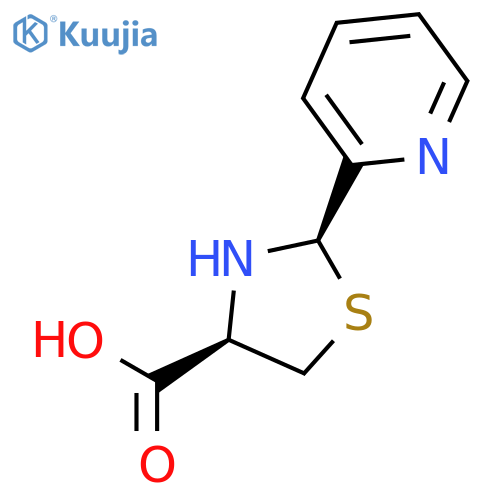 4-THIAZOLIDINECARBOXYLIC ACID, 2-(2-PYRIDINYL)-, (2R,4R)- structure