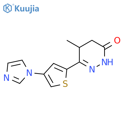 6-4-(1H-imidazol-1-yl)thiophen-2-yl-5-methyl-2,3,4,5-tetrahydropyridazin-3-one structure